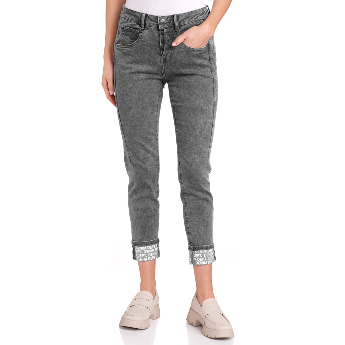 Gina Benotti Damen Hose in Slim-Optik grau