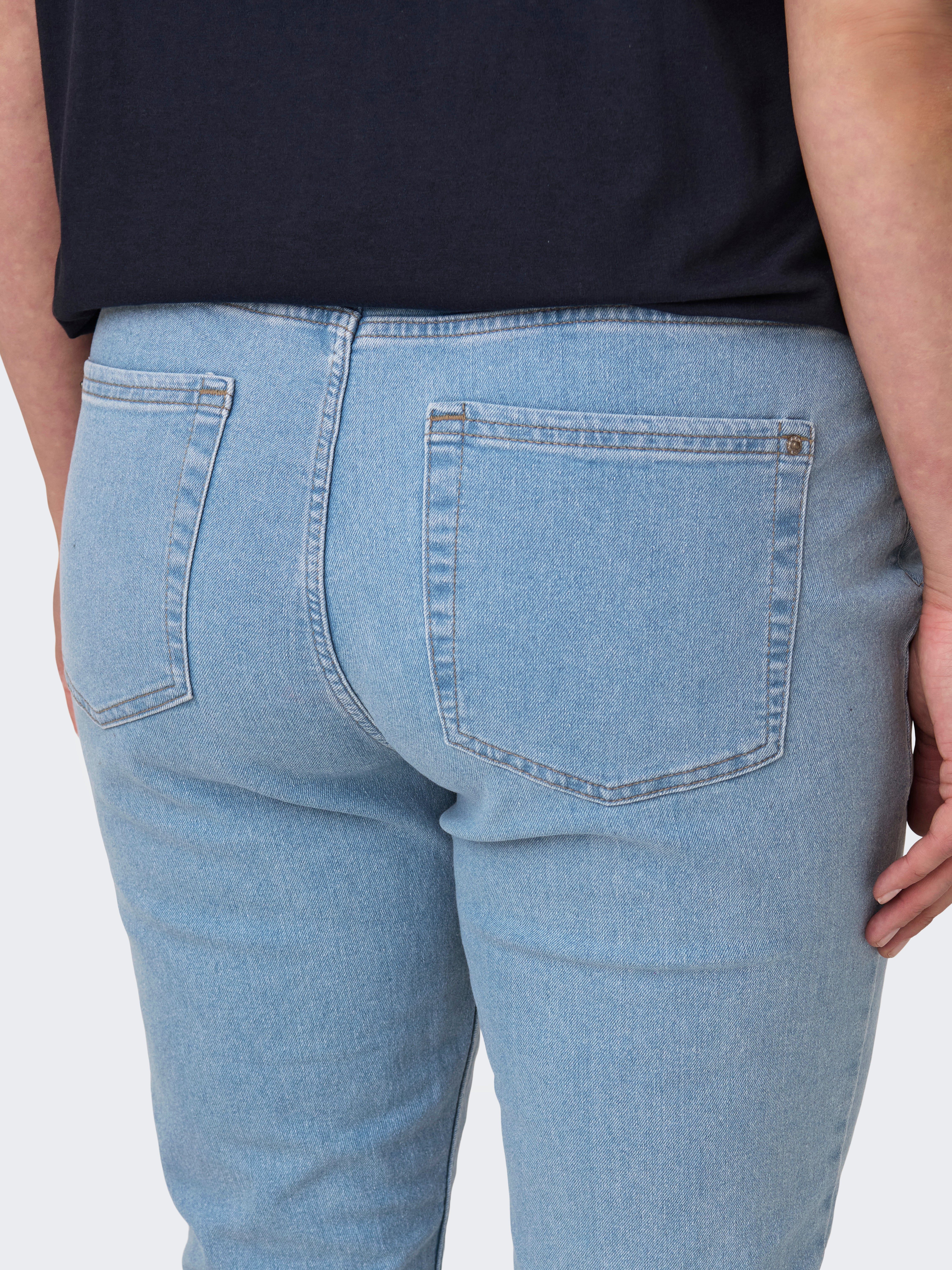CARHUSH Mittlere Taille Skinny Fit Jeans Light Blue Denim