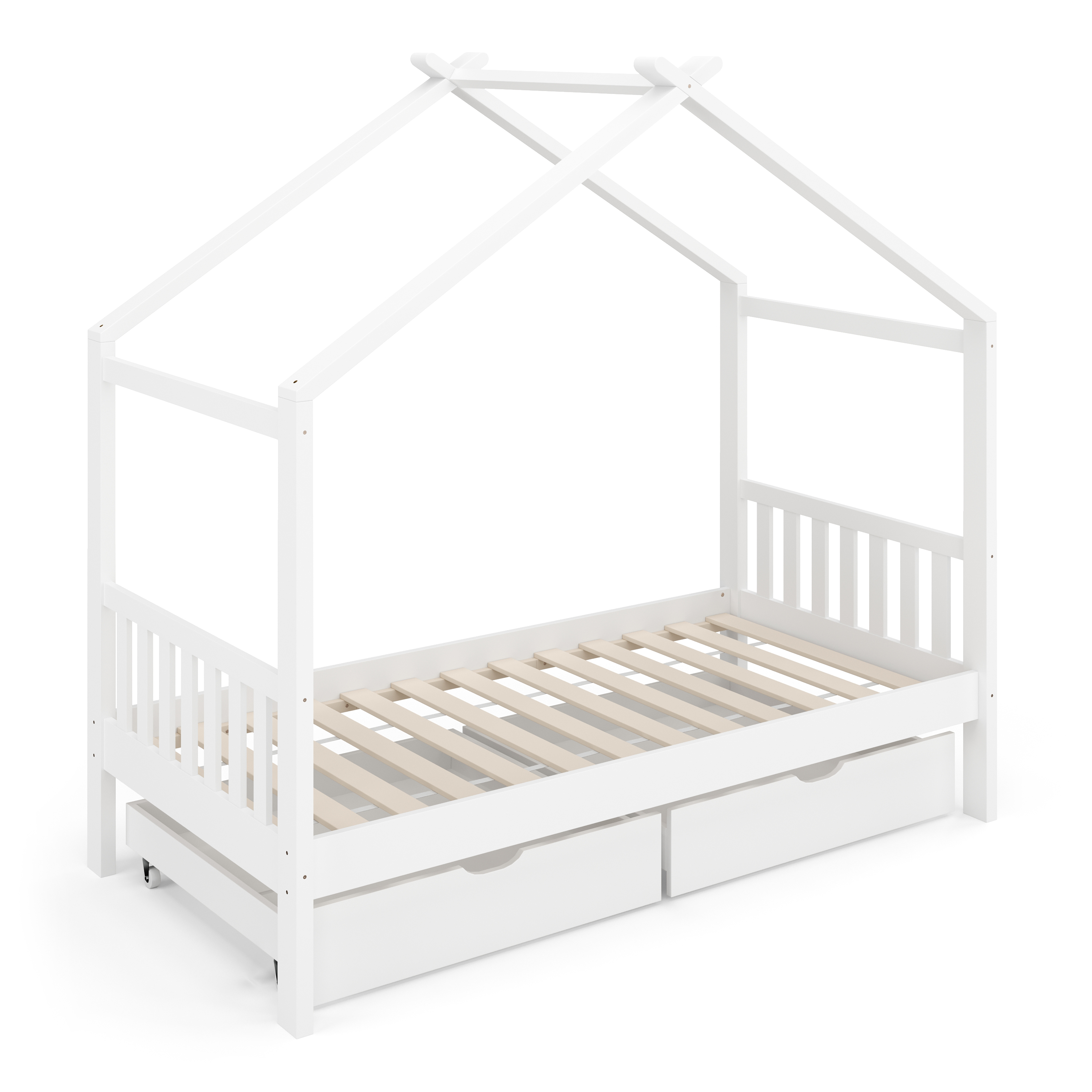Kinderbett BEMBY mit 2 Schubladen 80 x 160 cm weiss