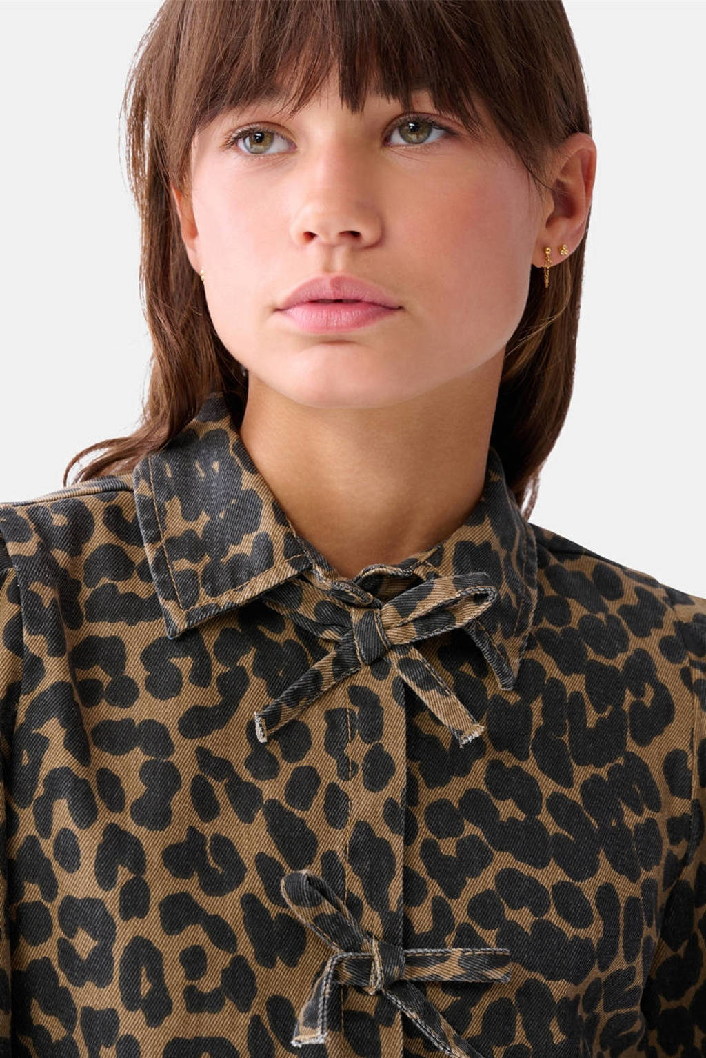 Shoeby blouse met panterprint bruin/zwart