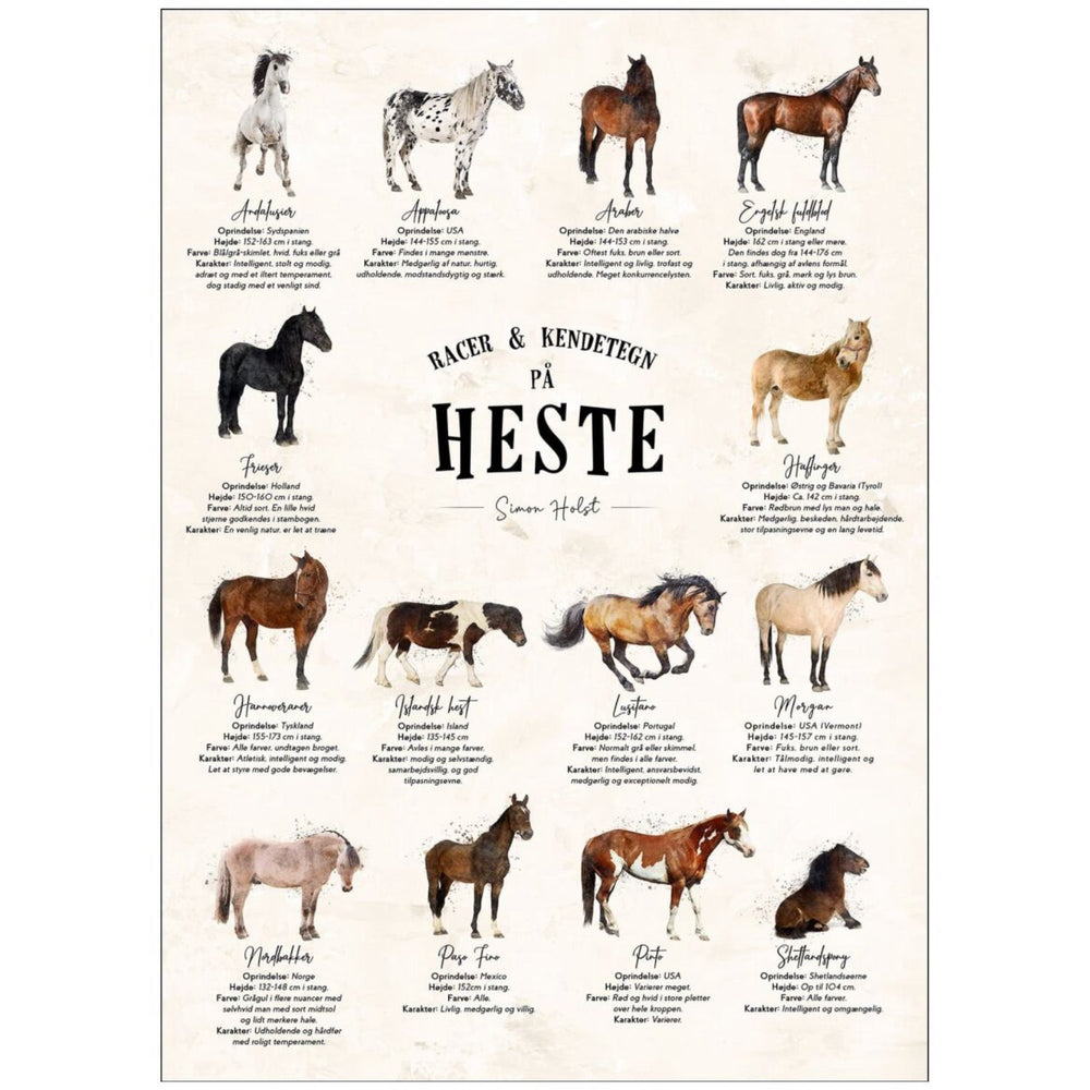 Køb Poster & Frame Simon Holst - En Plakat Med Heste - Sten