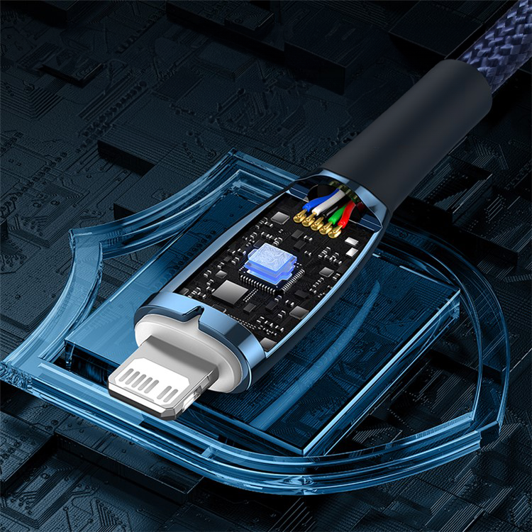 (1m) 20W USB C auf Lightning Ladekabel Nylon Datenkabel PD - Blau