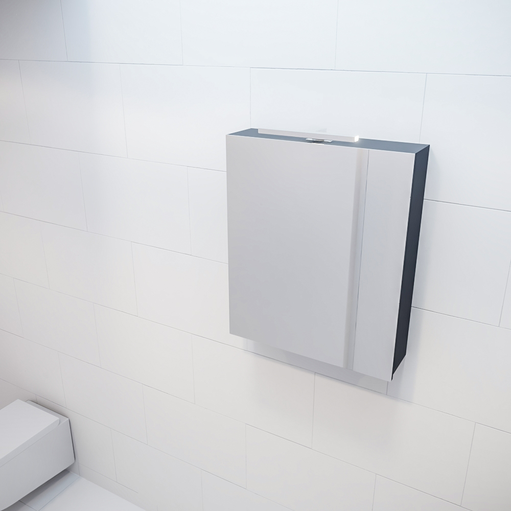 Mondiaz Cubb spiegelkast 50x70x16cm kleur dark grey met 1 deur
