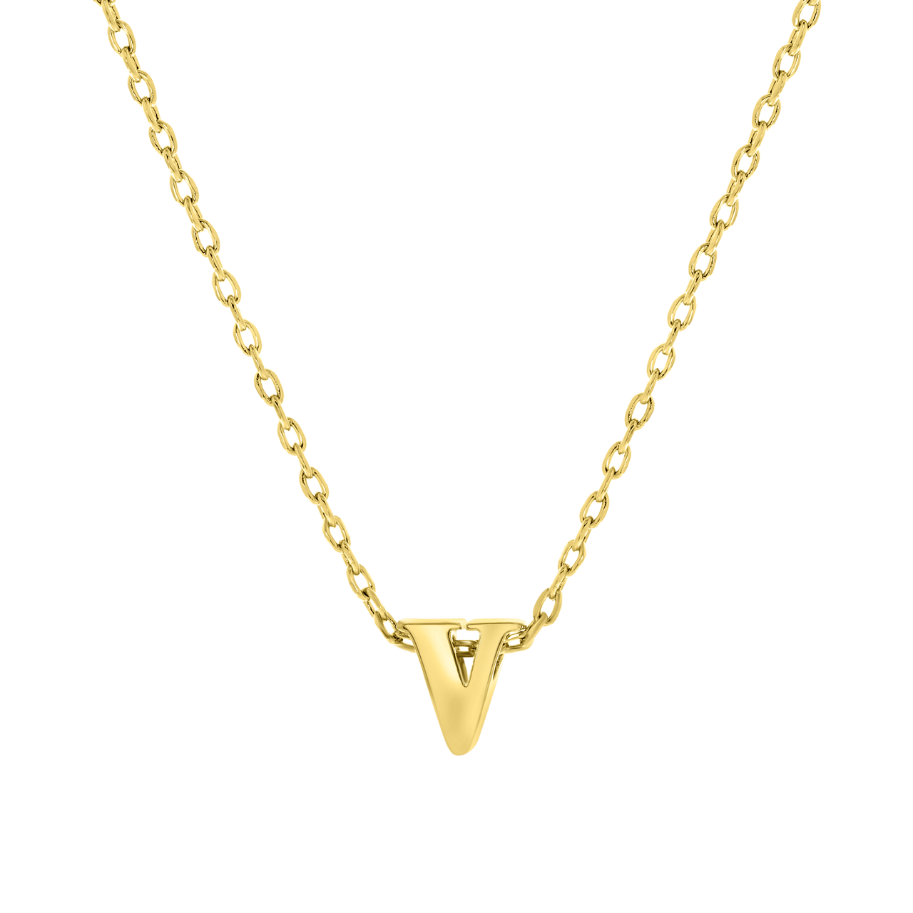 Stalen ketting goldplated met hanger letter