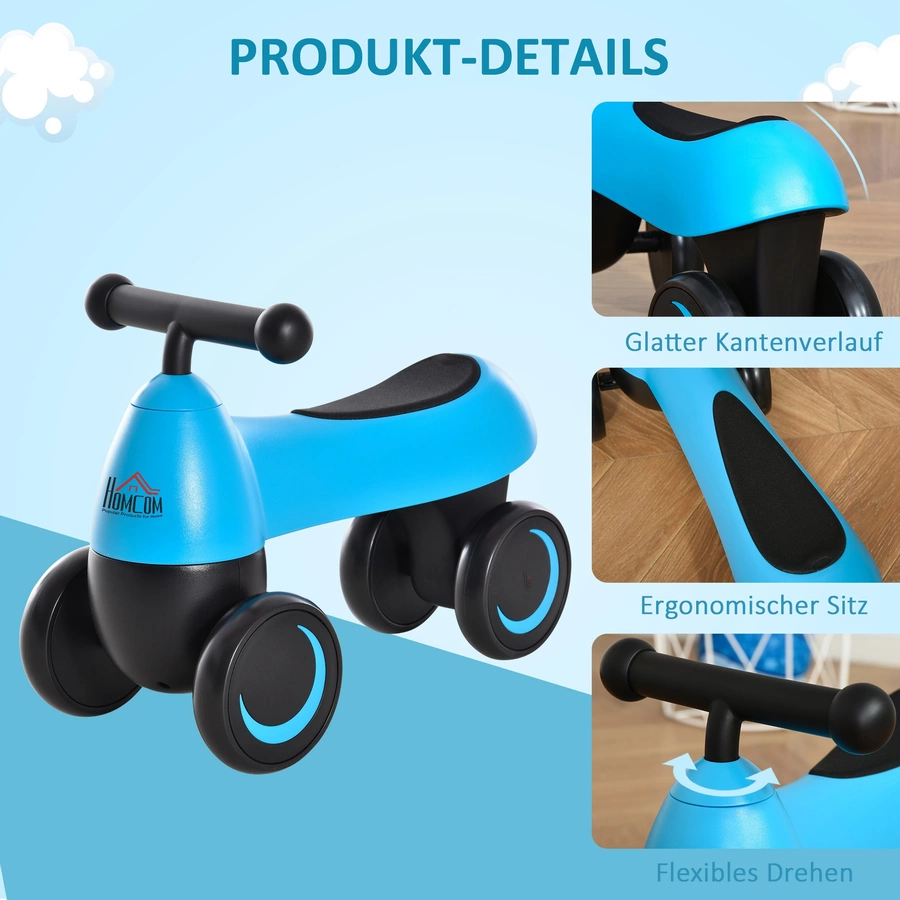HOMCOM Rutschauto blau und schwarz