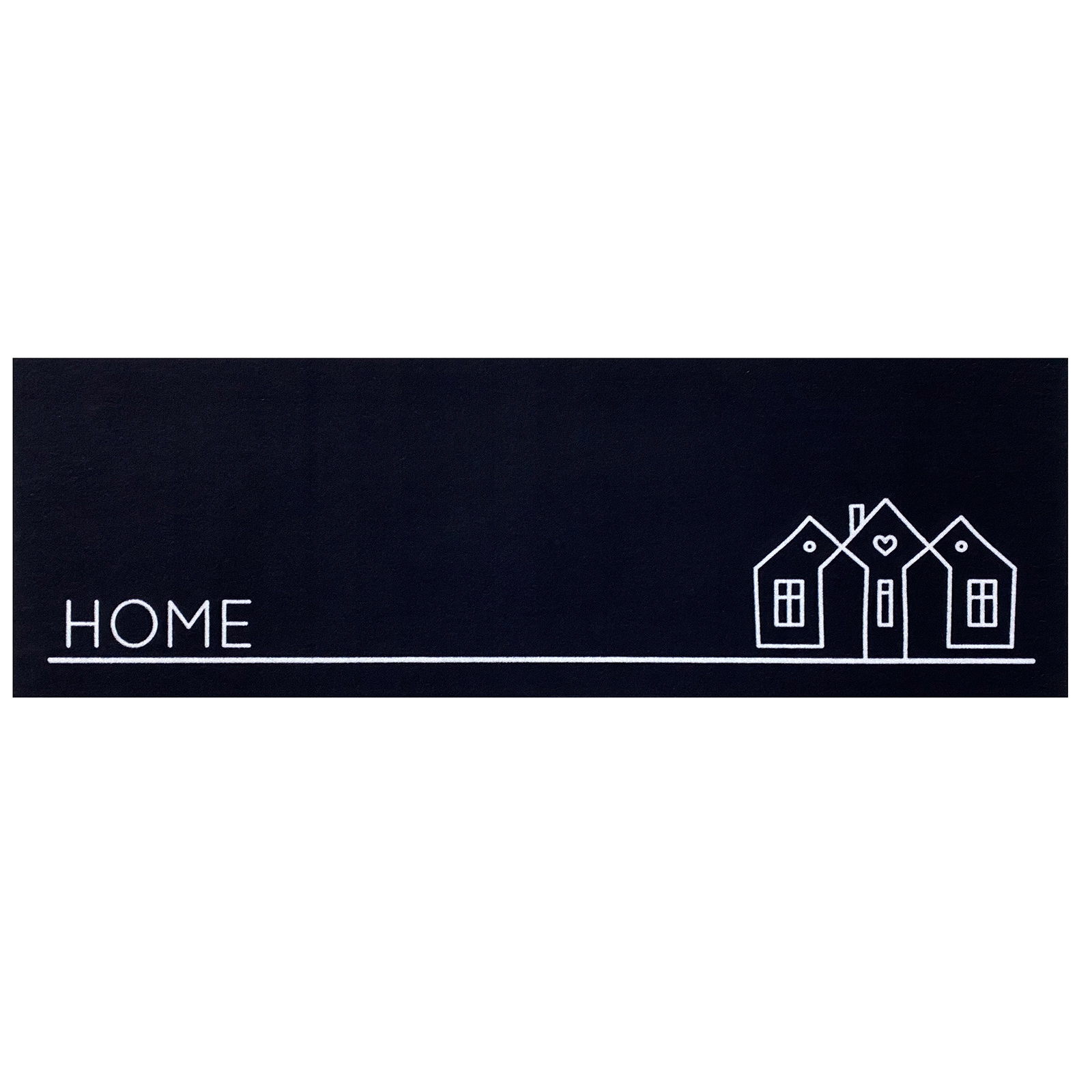 Läufer Tripple Three Houses - anthrazit - 50x150 cm