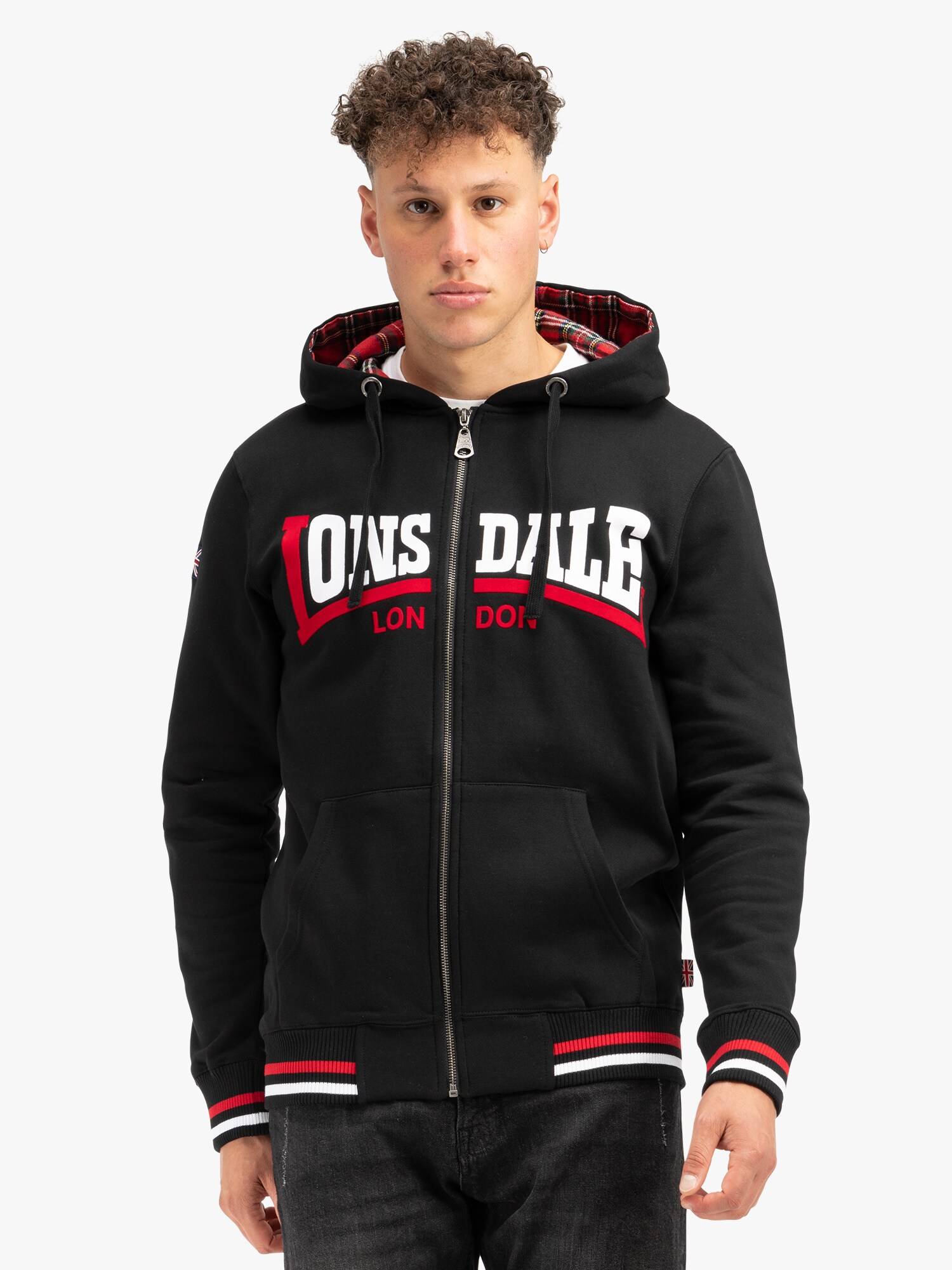 Lonsdale Herren Kapuzensweatjacke mit Reißverschluss normale Passform NATEBY