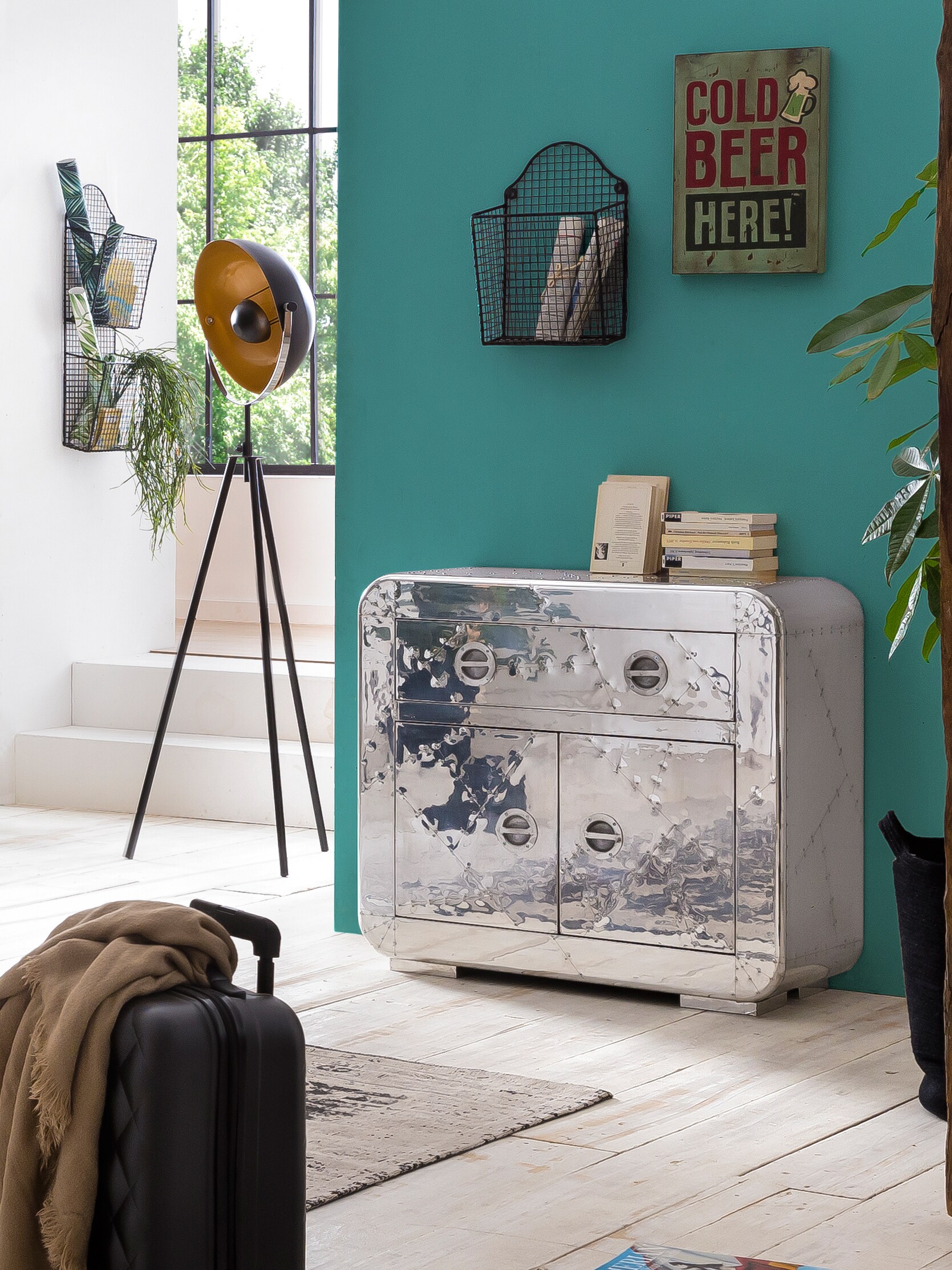 Kommode AIRMAN Mangoholz Schubladenschrank Sideboard Wohnzimmerschrank Schrank