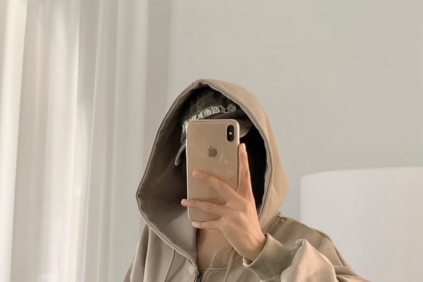 Asiris - Effen cropped hoodie met rits