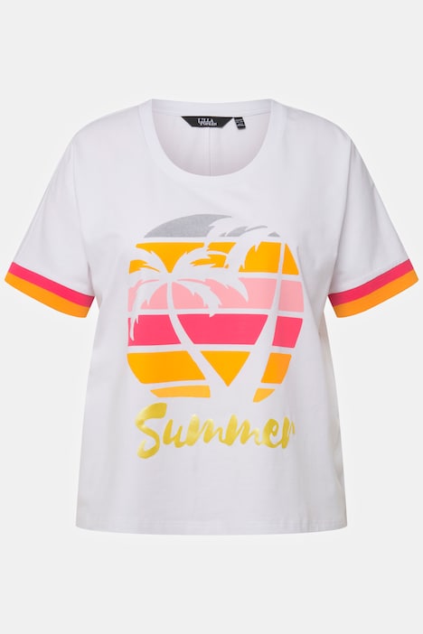 T-Shirt, Palmen, Oversized, Rundhals, Halbarm