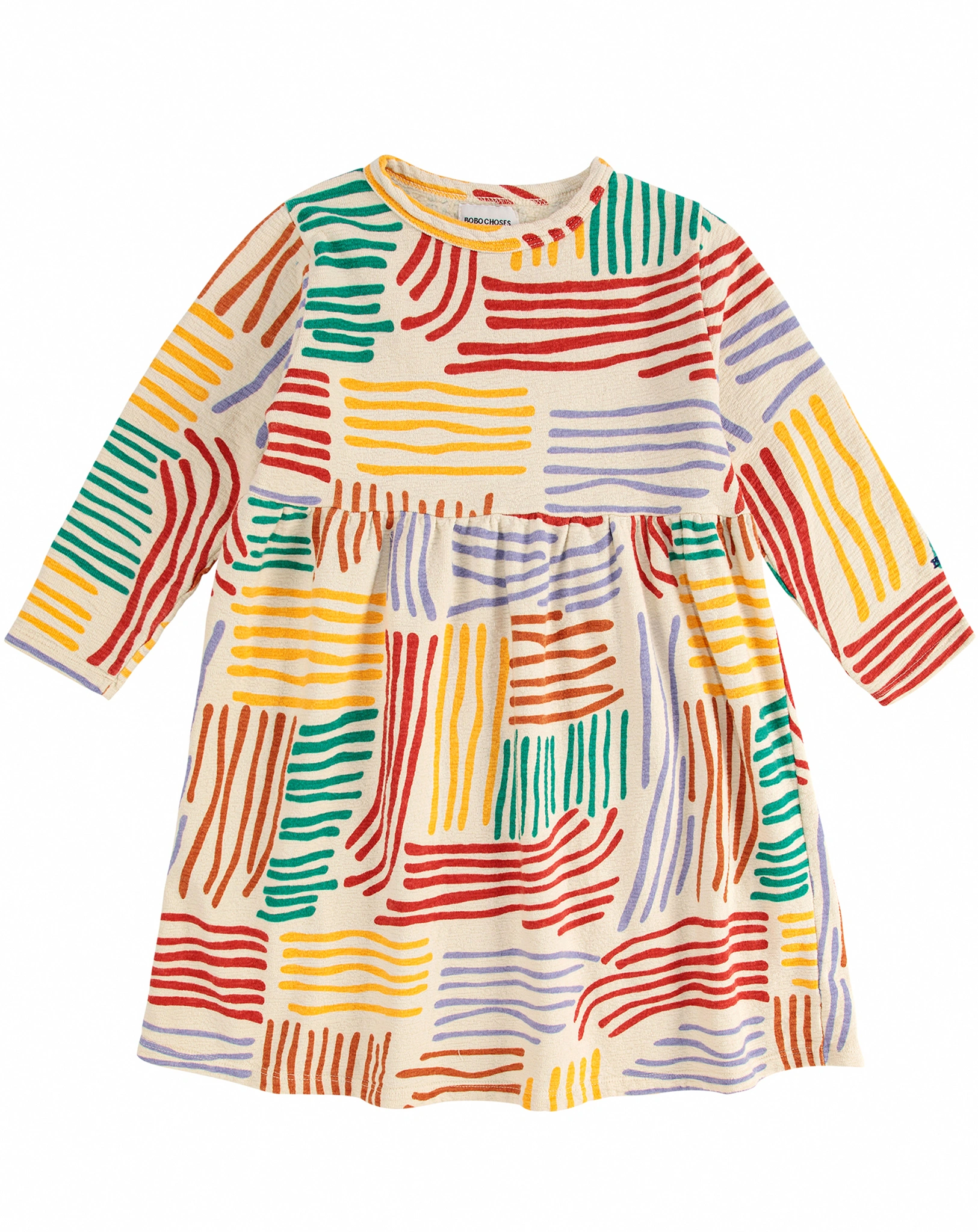 Langarm-Kleid CRAZY LINES AOP in multicolor