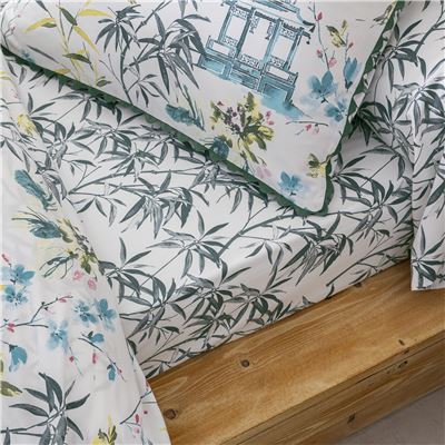Linge de lit percale décor asiatique