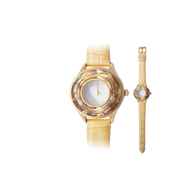 Montre orné de Cristal Swarovski Doré