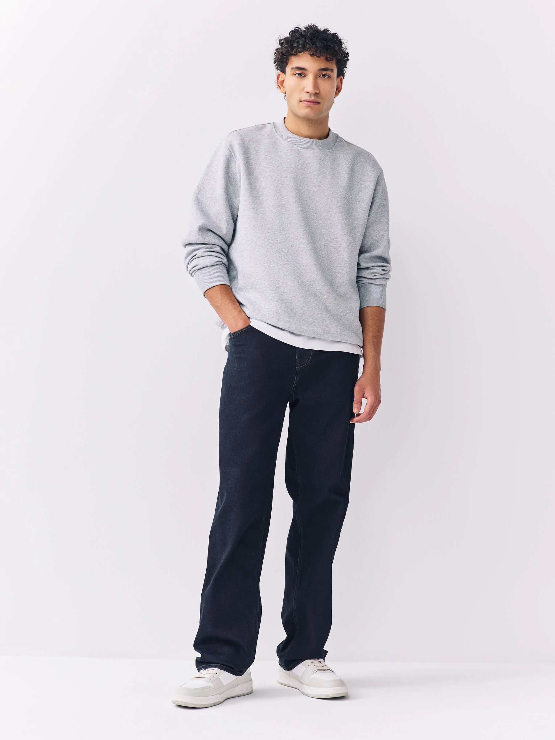 Blauw met wassing - Relaxed fit - Motionflex jeans