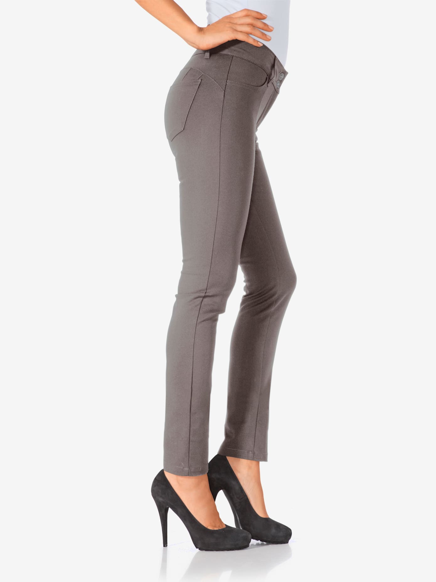 Pantalon effet ventre plat coupe skinny