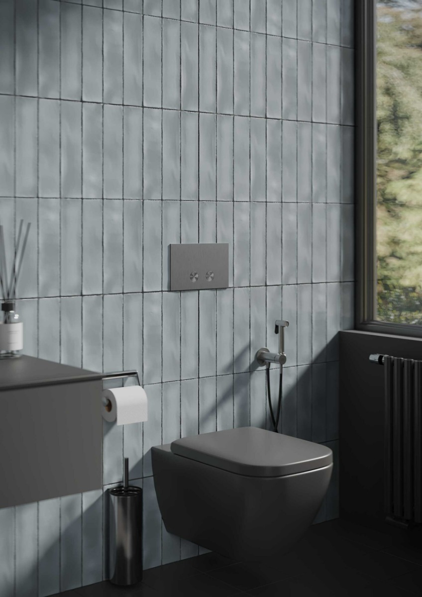 IntiBath Eden drukplaat RVS geborsteld