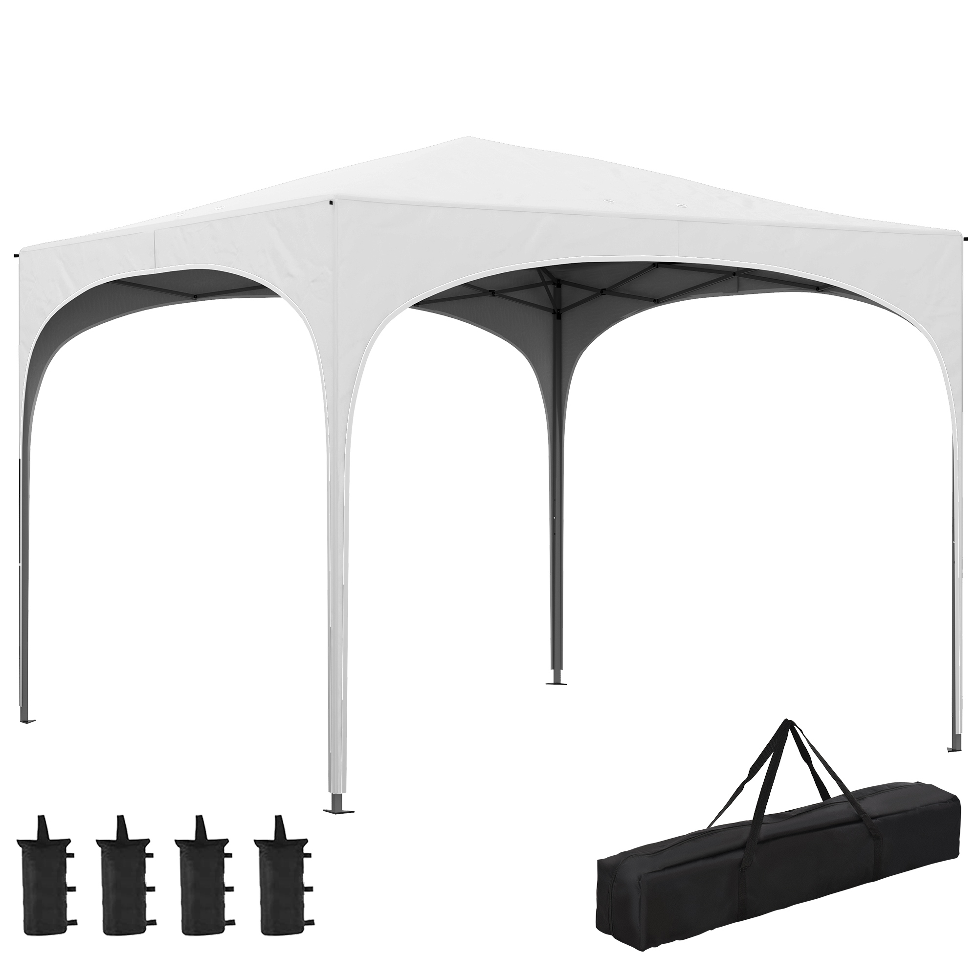 Tenda dobrável Outsunny branca