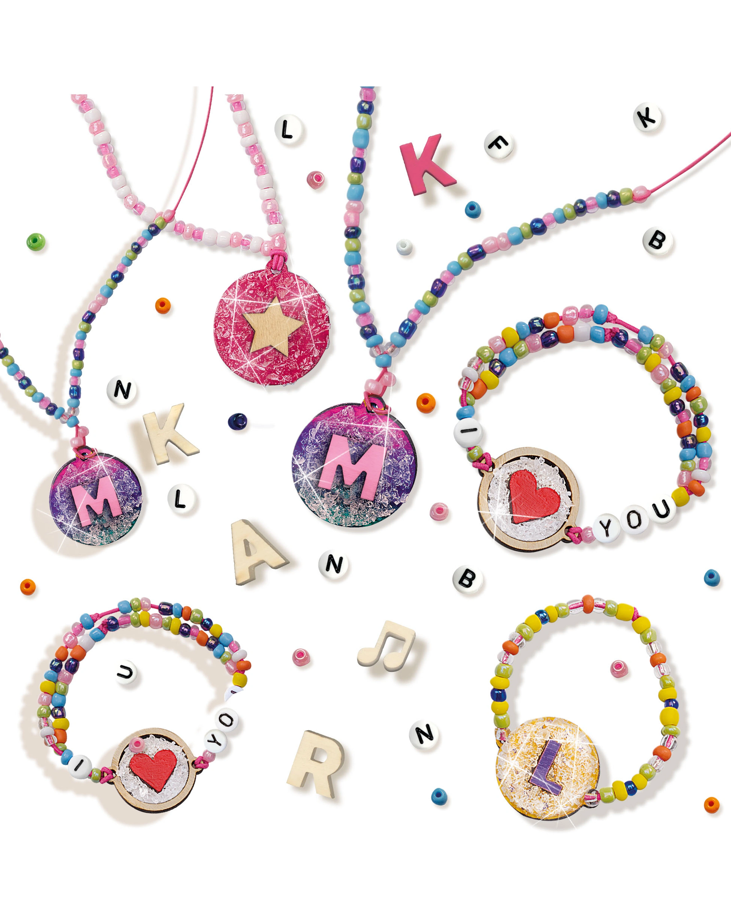 Schmuck-Bastelset EASY DIAMOND - BUCHSTABEN in bunt