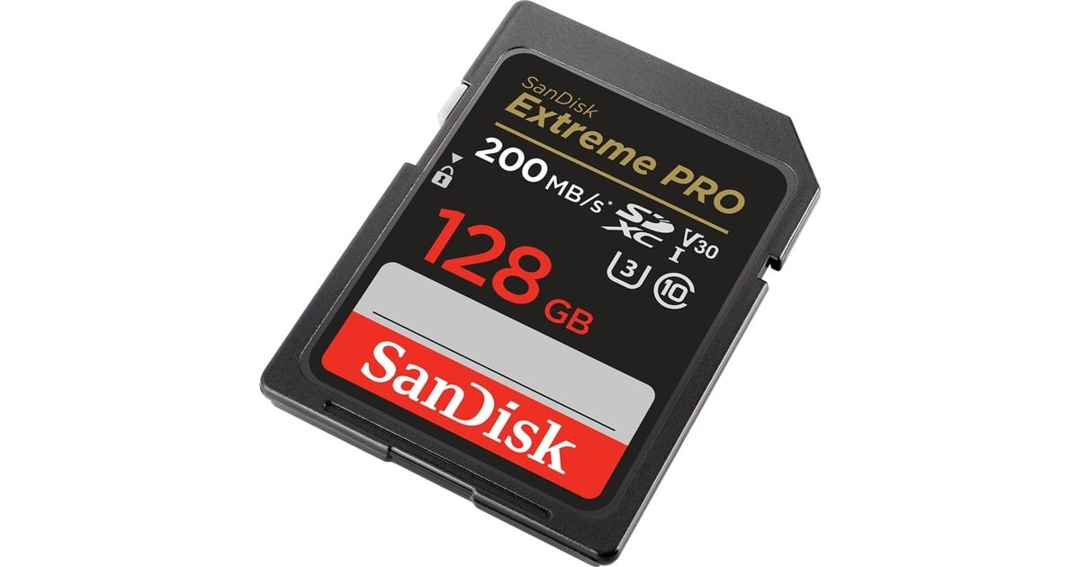 SanDiskExtreme PRO SDXC 128 GB geheugenkaart  (Zwart, UHS-I, Class 10, U3, V30)