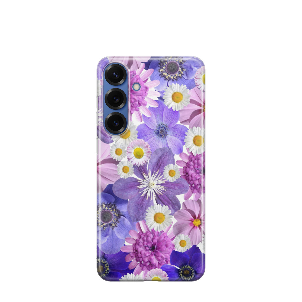 Samsung Galaxy S25 Plus Gummi Hülle Blütenexplosion - Versch. Farben