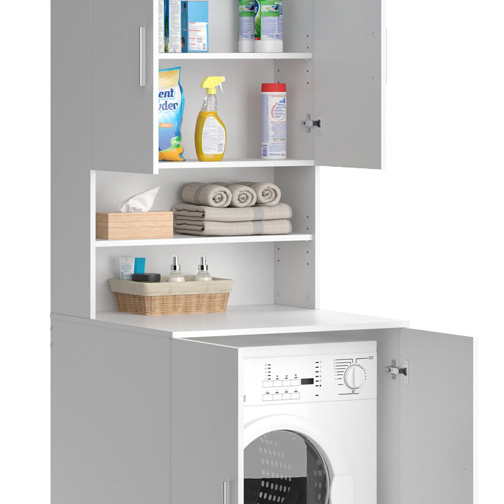 Vicco Waschmaschinenschrank Liana weiß Badschrank Hochschrank Badregal Überbau