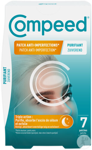 Compeed Patch Anti-Imperfections Purifiant Nuit Patch Hydrocolloïde 7 Pièces