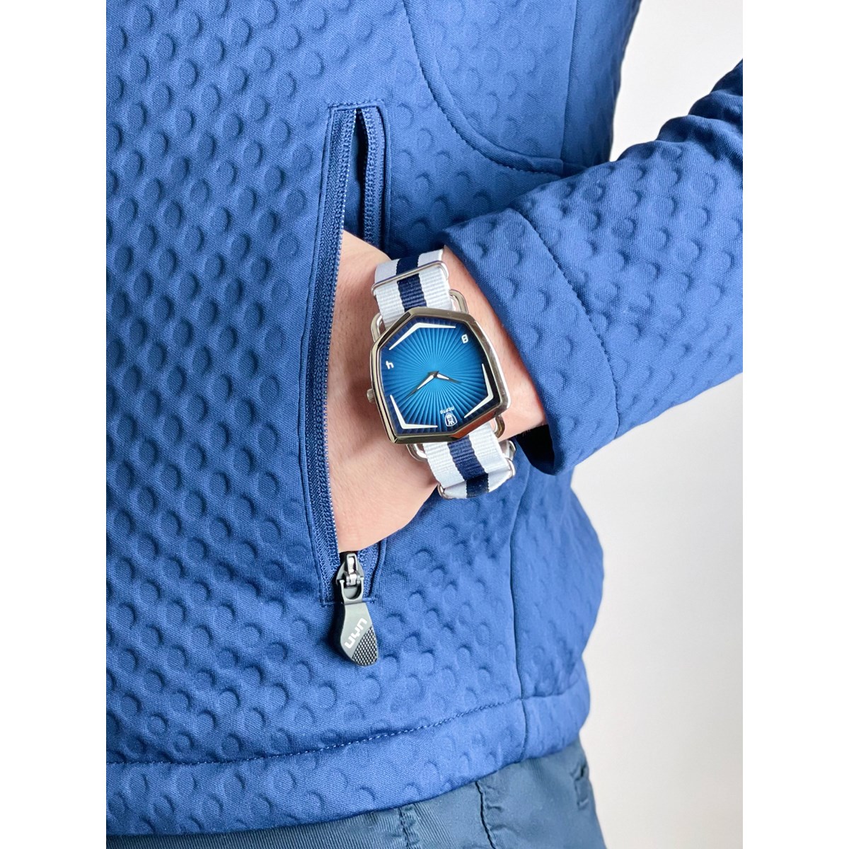Blue Ocean - Nato Nylon Blanc/Bleu
