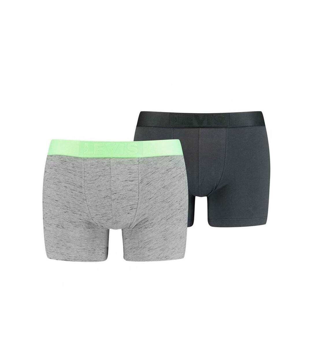 LEVI'S Lot de 2 Boxers Homme Coton INJECTED SLUB Green néon