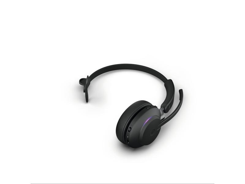 Jabra Headset Evolve2 65 Mono MS Schwarz, USB-A, inkl. Lade Jabra Bluetooth Headset für das Büro, Home Office oder für Unterwegs