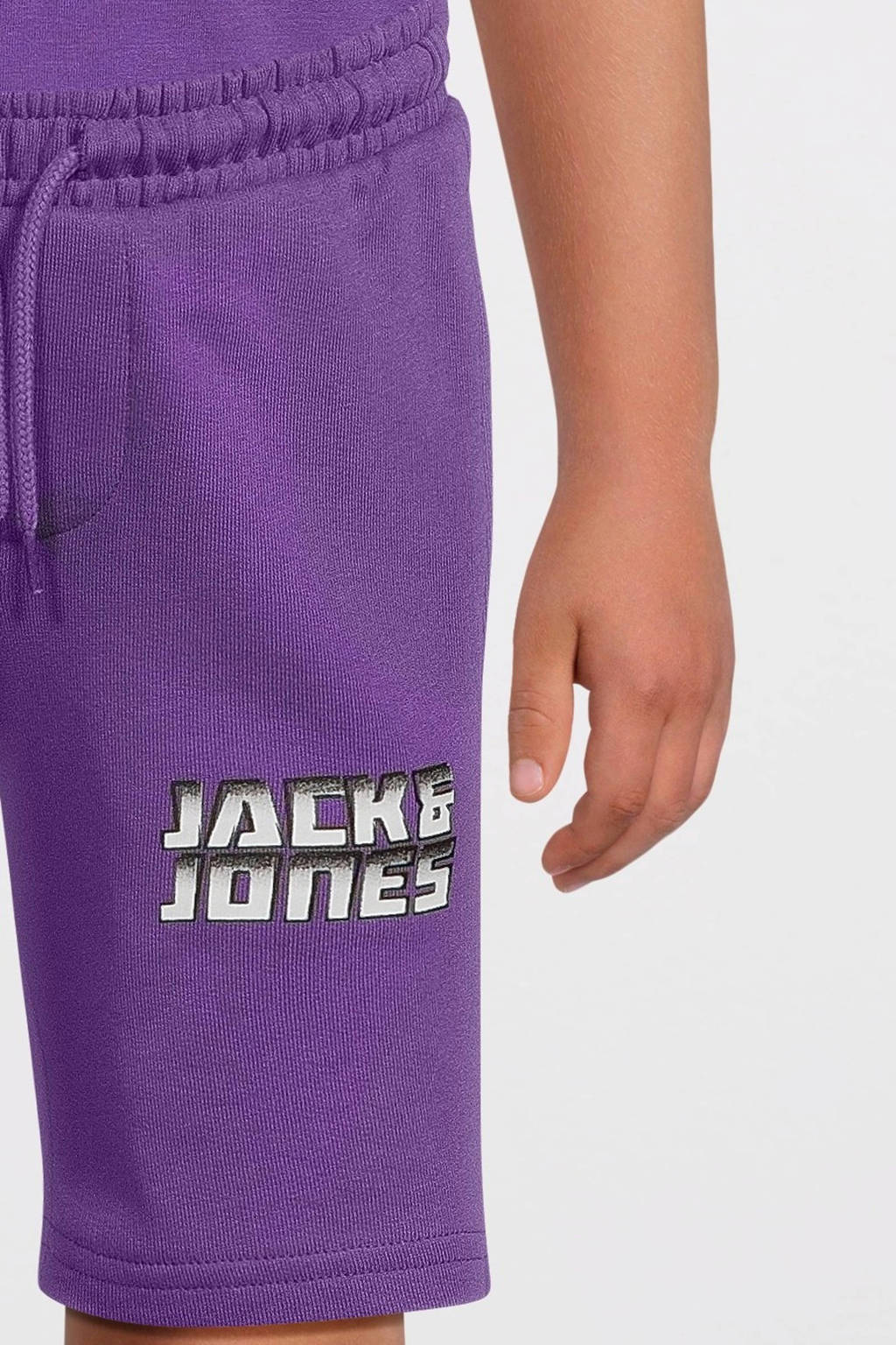 JACK & JONES sweatshort JPSTKAPPER met logo paars