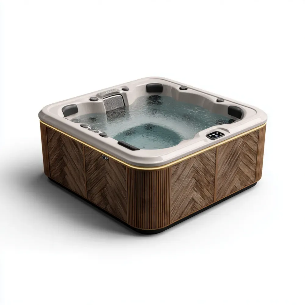 Whirlpool für den Außenbereich – Holzverkleidung 200x200x90 cm – Modernes Design