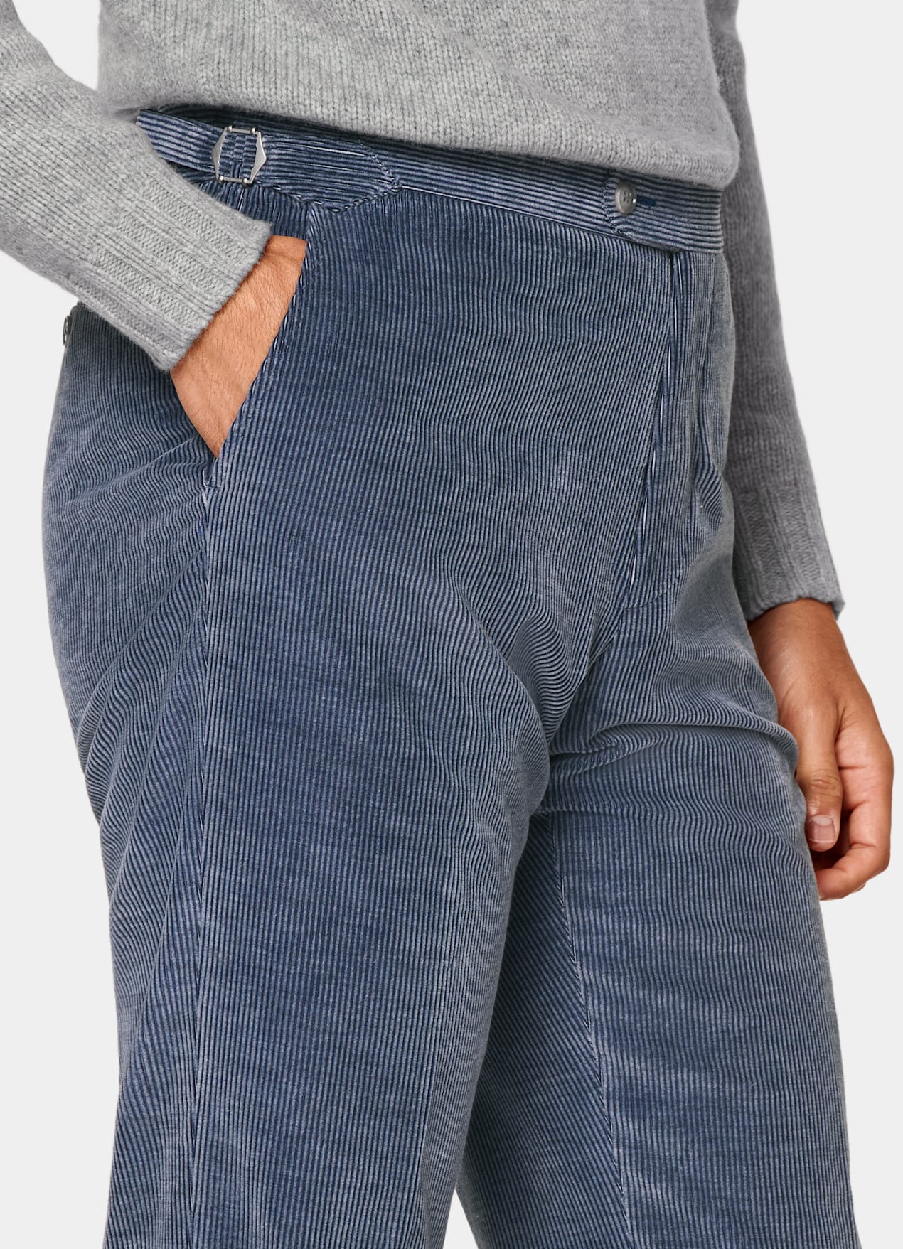 Costume Havana coupe Tailored bleu moyen