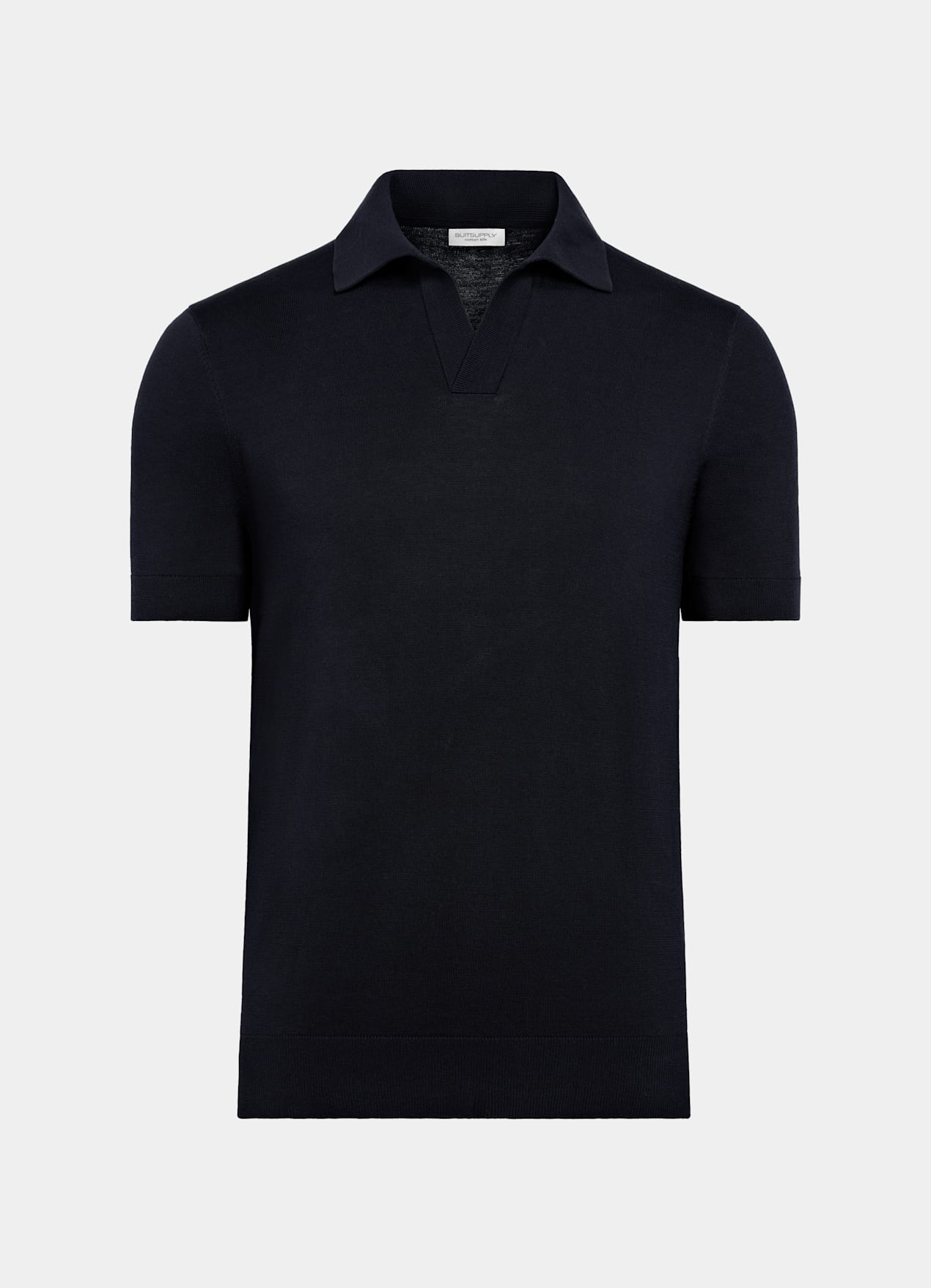 Polo sans boutons bleu marine