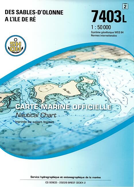 EPSHOM - 7403L DES SABLES D OLONNES A L ILE DE RE