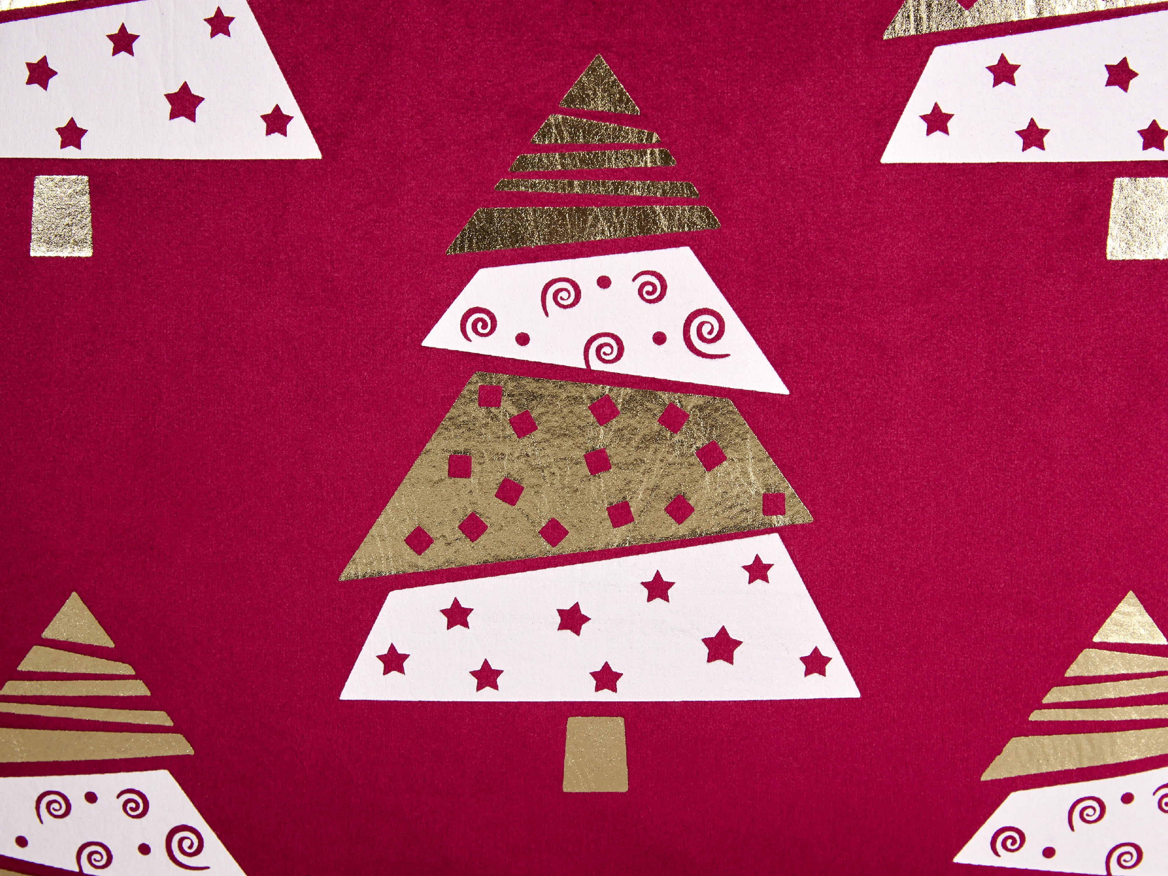 Set van 2 sierkussens GOLDSPRUCE Fluweel 45 x 45 cm Rood kerstmotief
