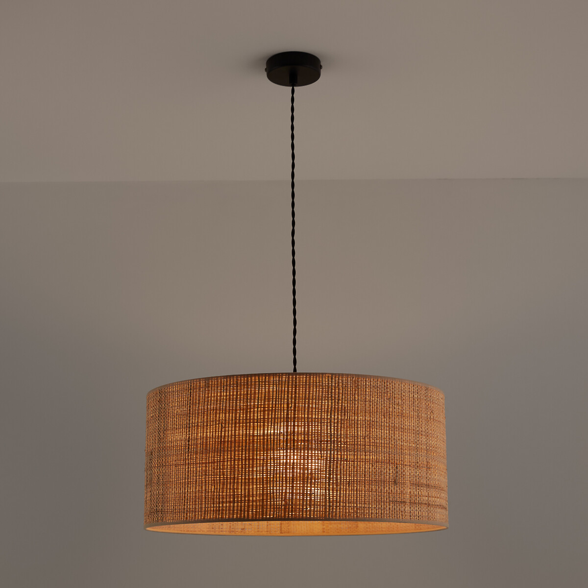 LA REDOUTE INTERIEURS<br>Candeeiro suspenso/abajur em ráfia Ø50 cm, Dolkie