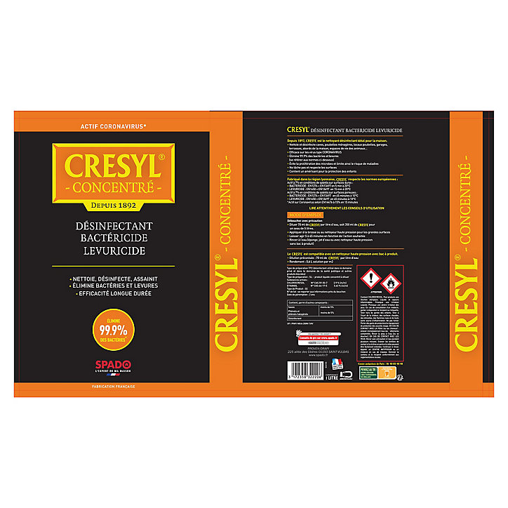 Désinfectant bactéricide fongicide Cresyl Spado 1L
