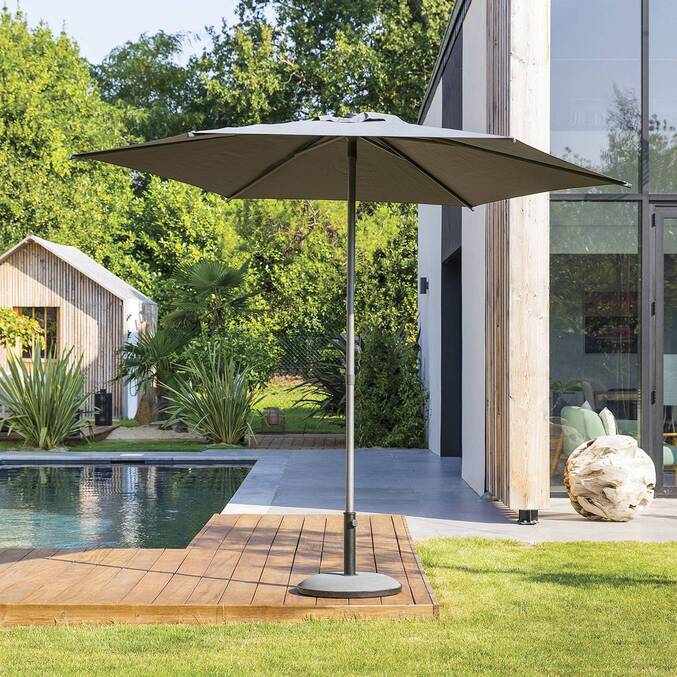 Parasol droit rond inclinable SOYA Ardoise