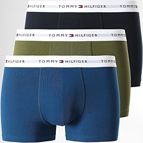 Lot De 3 Boxers Signature Cotton Essentials 2761 Noir Bleu Marine Vert Kaki