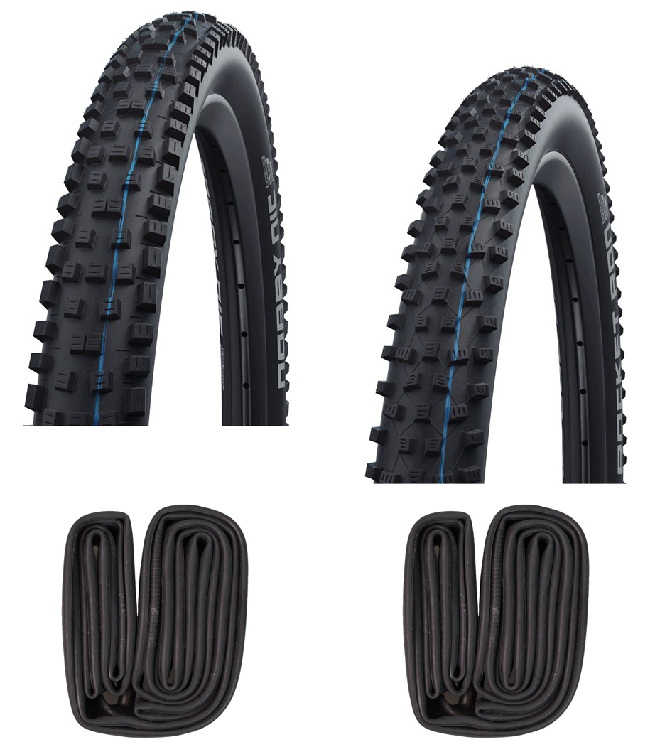 2 dæk + 2 slanger Schwalbe Nobby Nic og Rocket Ron 29 x 2,25
