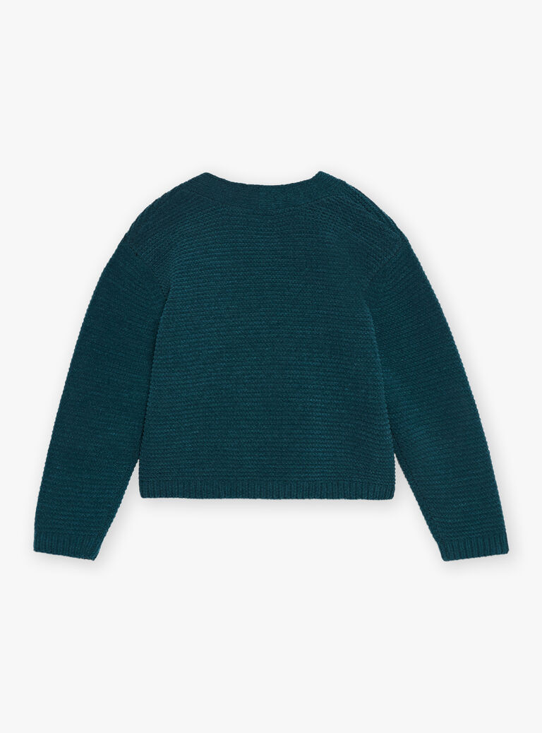 Gilet vert émeraude en maille chenille