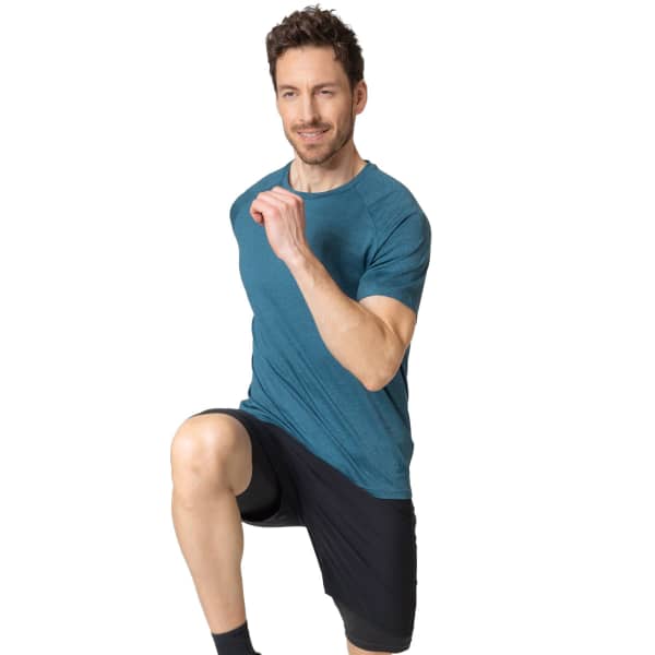 T-shirt running ODLO ESSENTIAL 365 TS CREW NECK S/S BLUE WING TEAL MELANGE