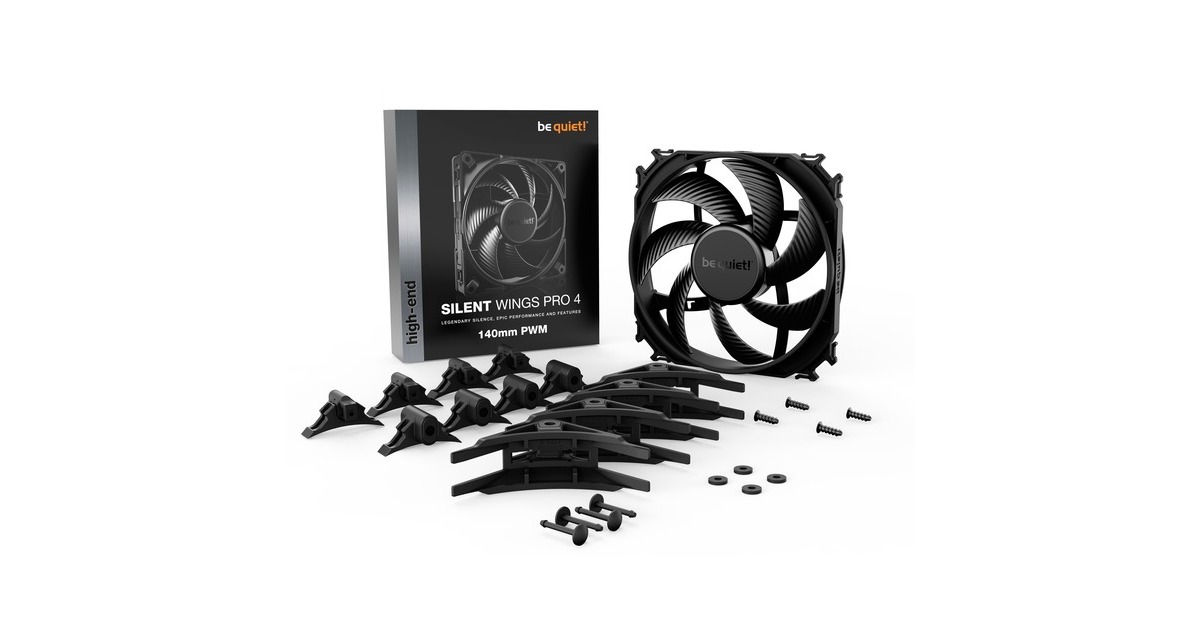 be quiet!Silent Wings Pro 4 PWM case fan  (Zwart, 140 x 140 x 25 mm)