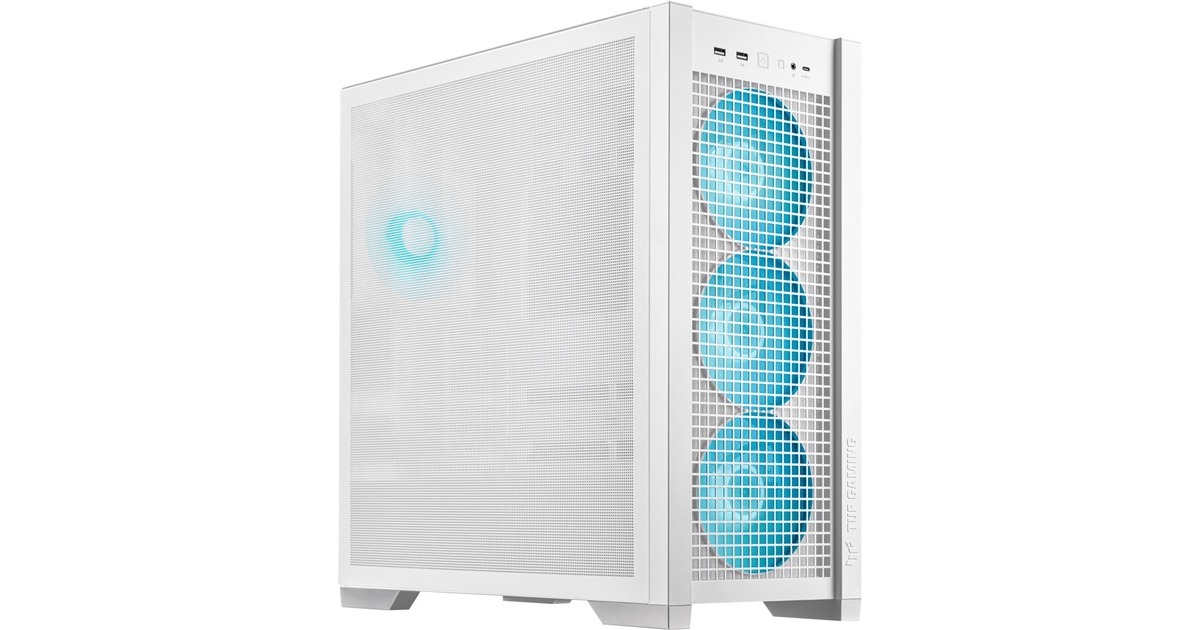 ASUSTUF Gaming GT302 ARGB midi tower behuizing  (Wit | 2x USB-A | 1x USB-C | RGB | Tempered Glass)