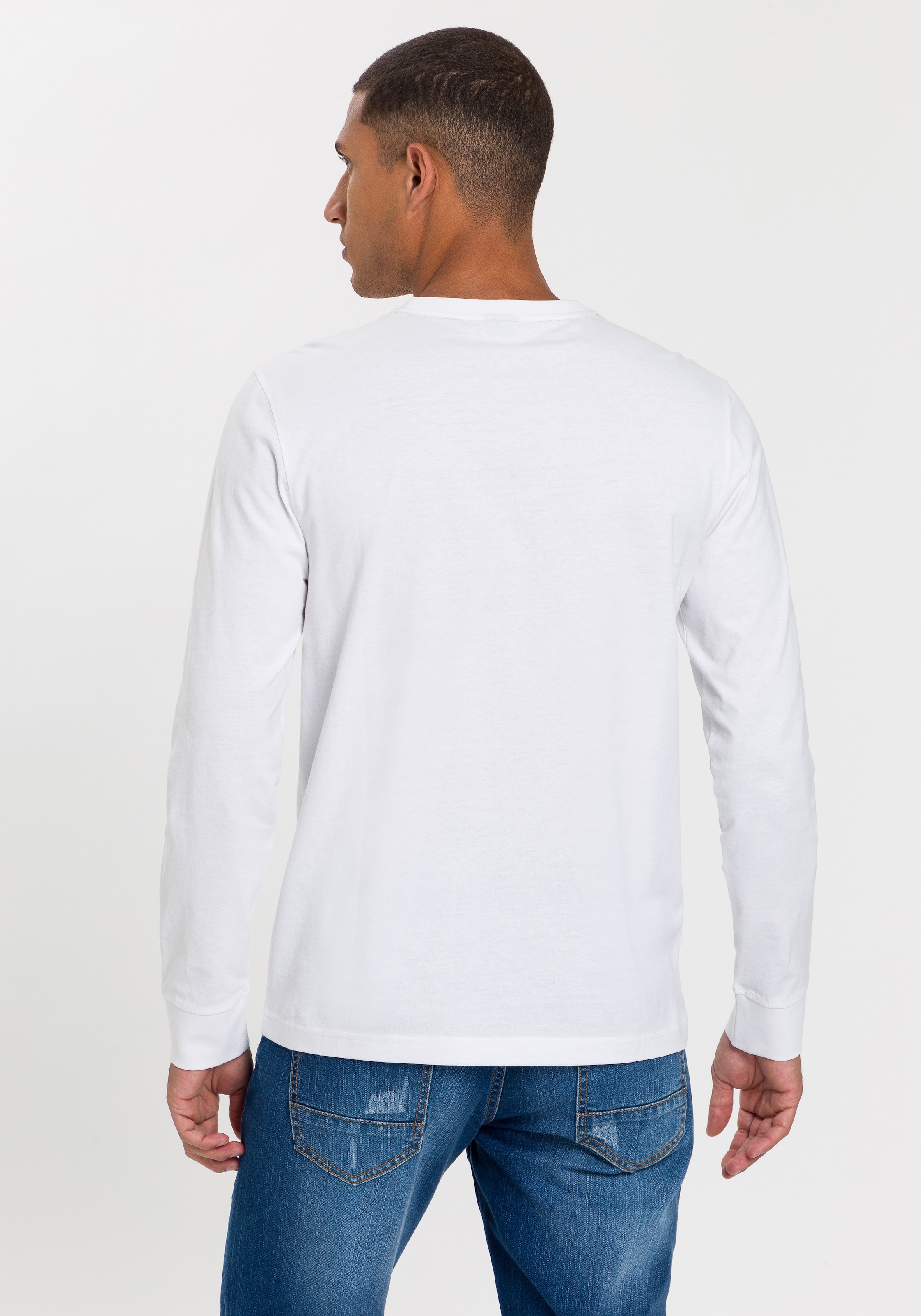 H.I.S Langarmshirt, 2 Stk. Langarm,  bedruckt,  Rundhalsausschnitt,  aus 100% Baumwolle