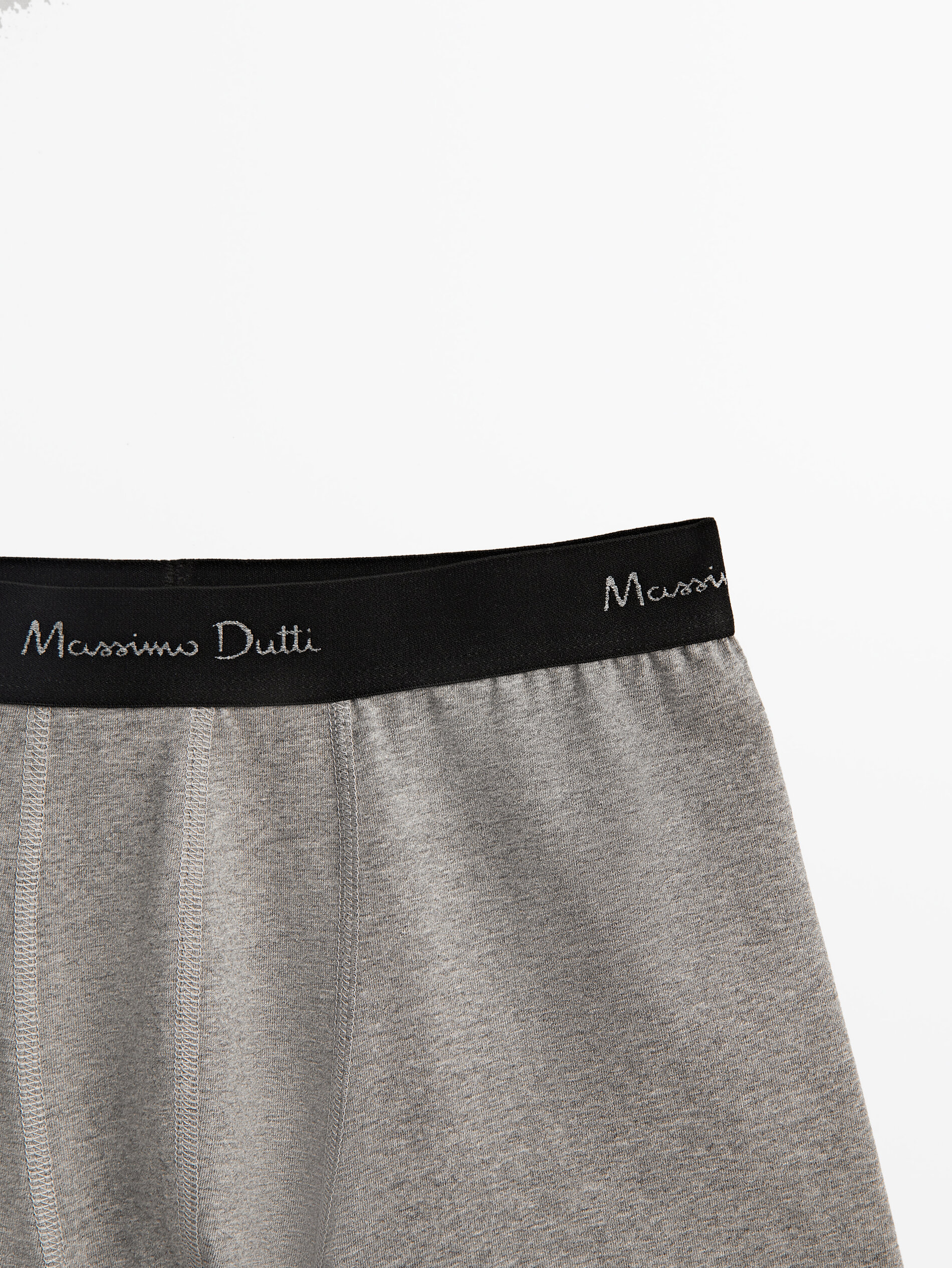 Calção boxer com cinto preto - GRIS PERLA