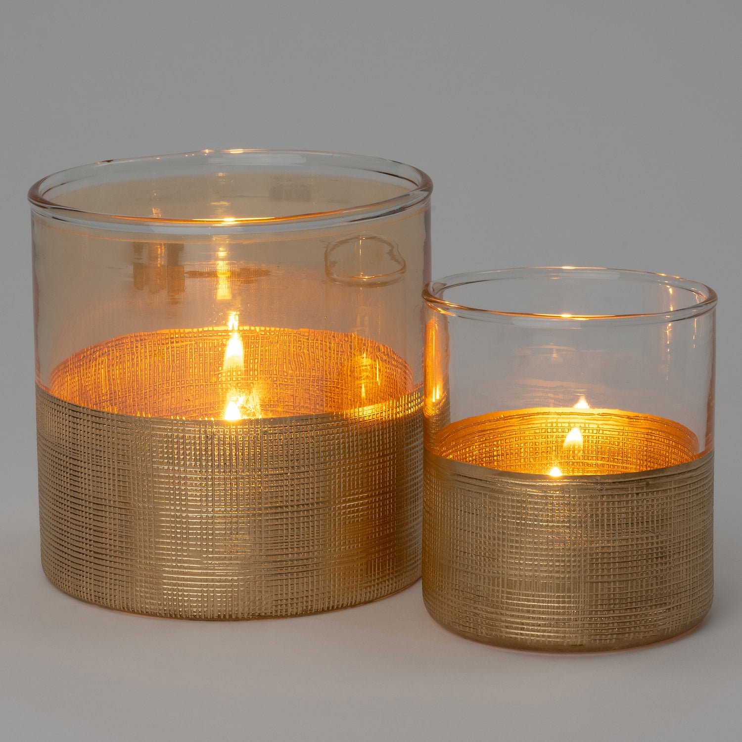 Intratuin waxinelichthouder Vera bruin / transparant D 9 cm