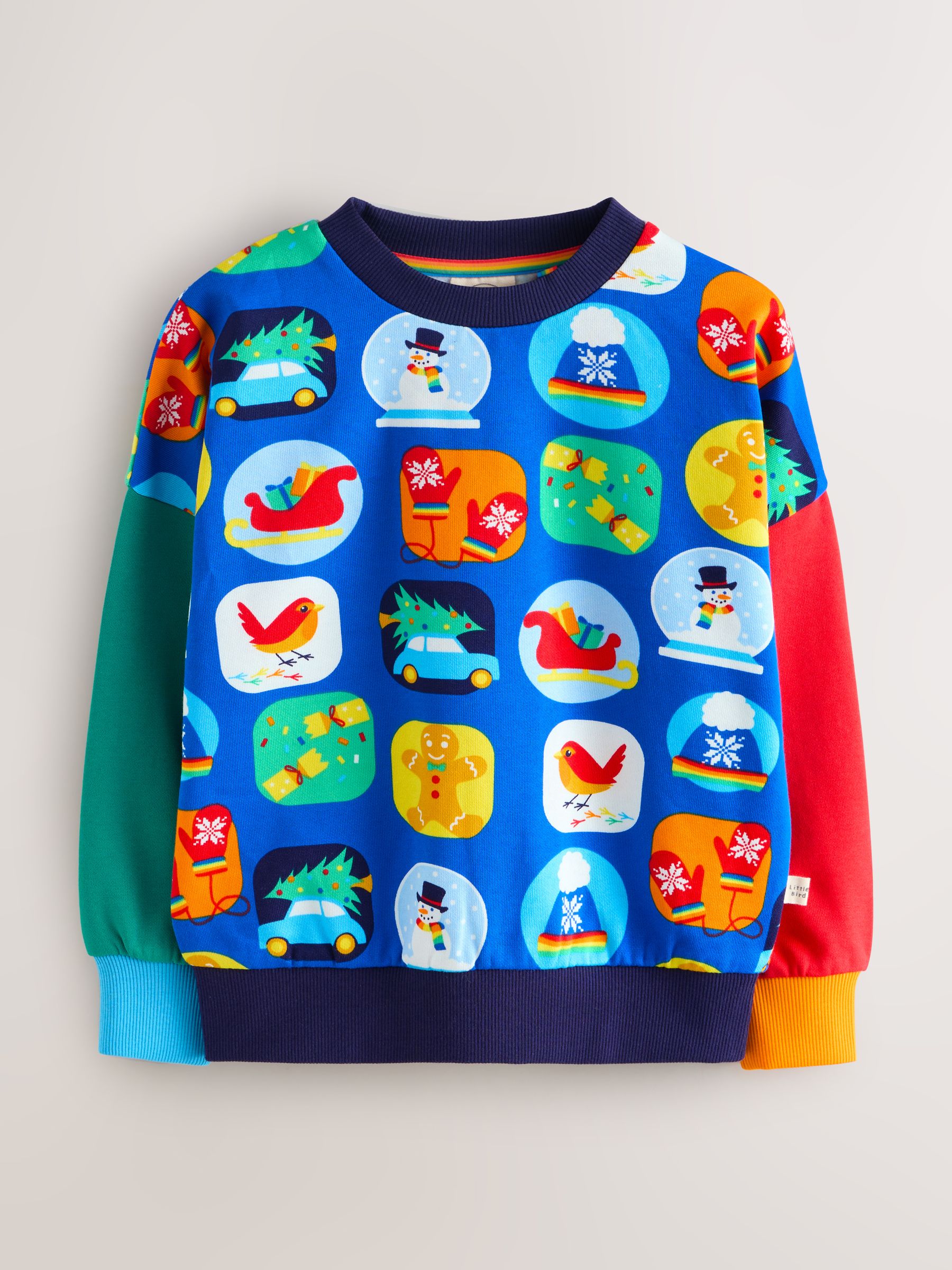Little Bird by Jools Oliver Jersey Kerstmis Sweatshirt met sneeuwbolprint