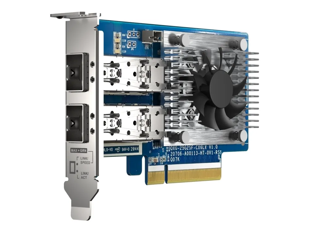 QNAP QXG-25G2SF-CX6 - Netværksadapter - PCIe 4.0 x8 lavprofil - 25 Gigabit SFP28 x 2 - for QNAP TS-H2490FU