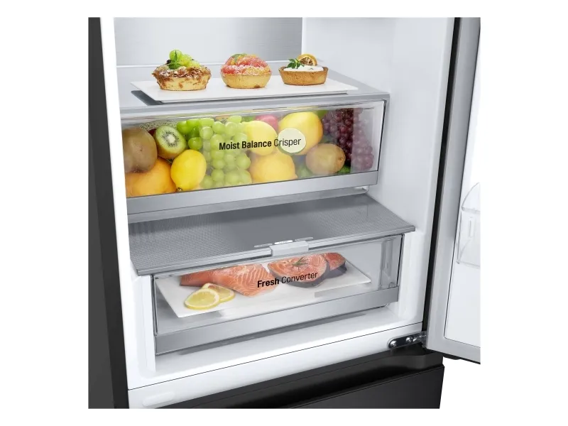 LG GBV5240CEP, 387 L, SN-T, 10 kg/24t, C, Frisk zone, aflukke, Sort